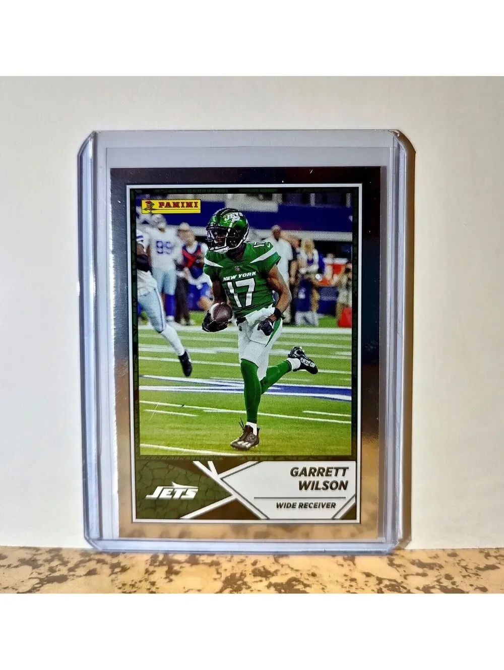 Garrett Wilson 2024 Panini NFL #65 Silver Foil Sticker Card New York Jets